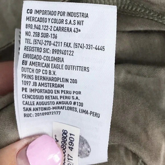 American Eagle Soft & Sexy High Low Lace Up Top Camo green - Picture 5 of 8